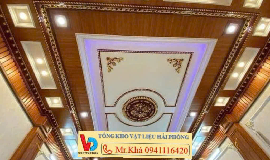 Mâm Trần PS Vân Gỗ Dát Vàng Tại Cát Bà